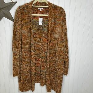 Maurices Chenile  Earthy Tones Open Front Cardigan Size Extra Large